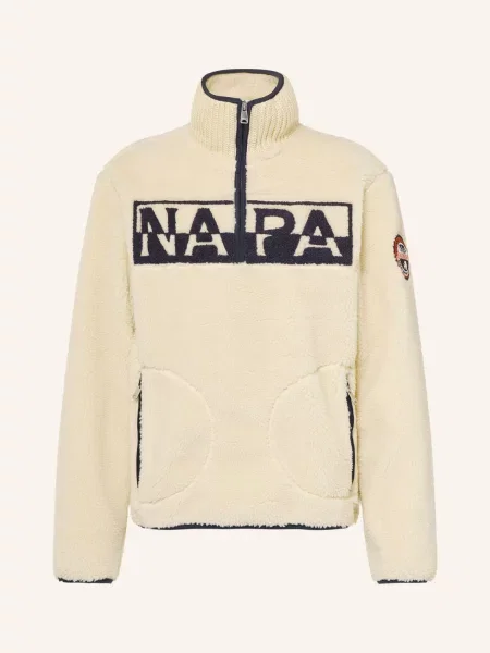 Napapijri Sweter Typu Troyer Z Polaru Archive weiss czarny