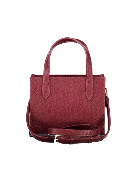 Lniana torebka Valentino elegancka bordowa