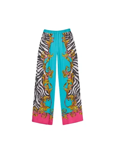 Wielobarwność spodnie Versace Jeans Couture w zebrę