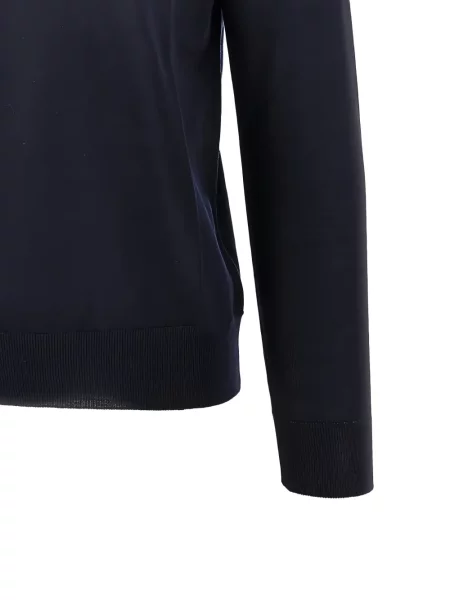 Pulover The Pull cu decolteu rotund albastru
