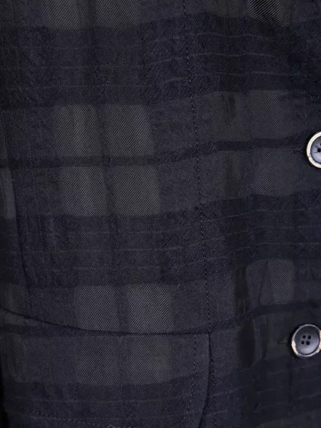 Sacou Uma Wang de lână în carouri negru