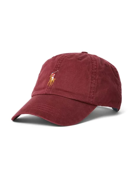 Polo Ralph Lauren czapka z daszkiem z bawełną czerwona