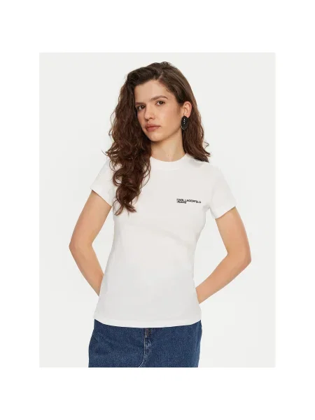 Karl Lagerfeld Jeans Póló Slim Fit fehér