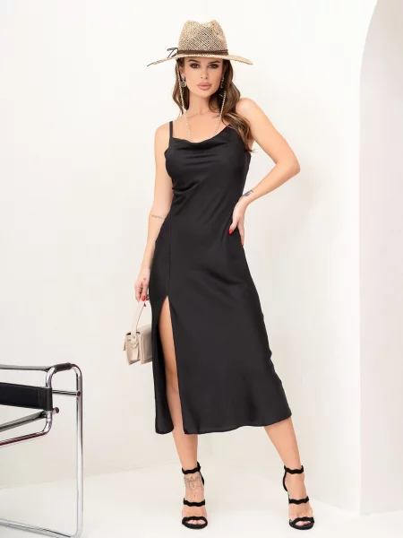 ISSA Plus Сукня міді Без підкладки чорний