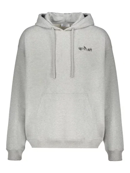 Hanorac cu glugă Off-white cu imagine alb