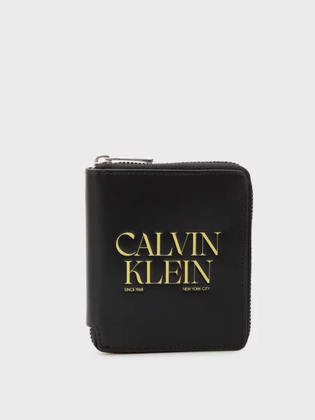 Кожаный кошелек Calvin Klein черный