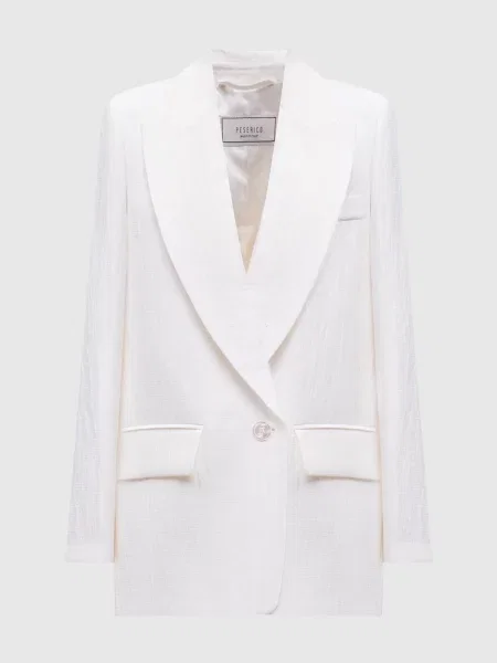 Жакет з льону з ефектом жатки Peserico бежевий