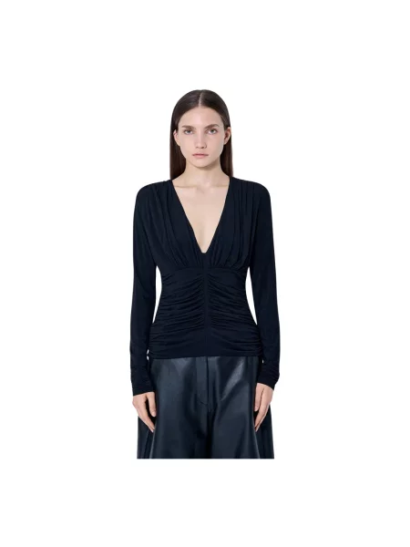 Top Sportmax z dekoltem w serek czarny
