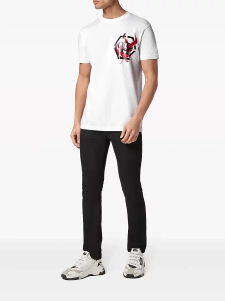 Raštuotas marškinėliai Philipp Plein balta