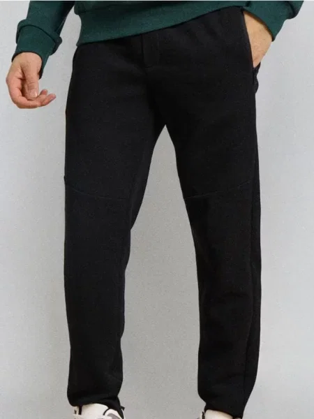 Sinsay Strukturalne spodnie regular fit czarny