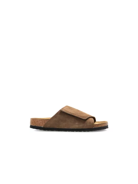 Klapki Birkenstock skórzane brązowe