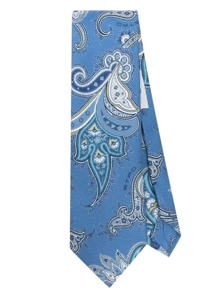 Cravată Etro cu imagine cu model paisley albastru