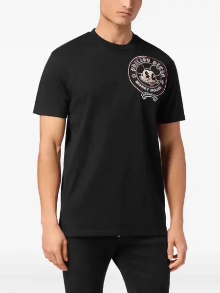 Тениска Philipp Plein бродирана черно