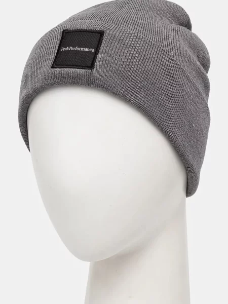 Вовняна шапка Peak Performance Switch вовна сірий