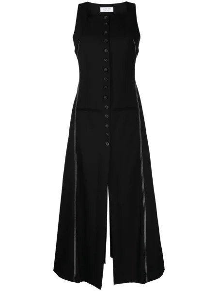 Rochie midi Marine Serre de lână până la genunchi de costum negru