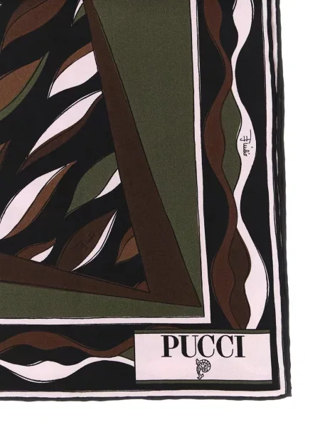Fular Pucci de mătase cu imagine negru