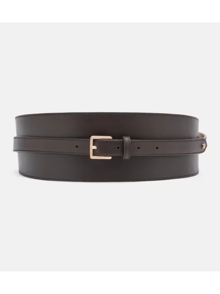 Cu centură curea Max Mara din piele maro