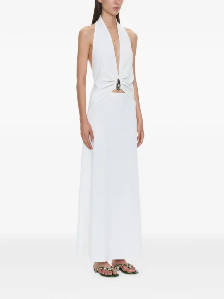 Rochie Christopher Esber cu gât halter alb