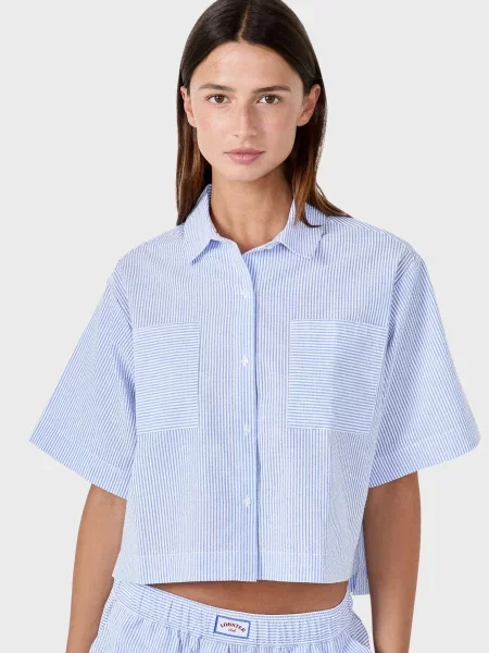Смугаста сорочка Etam блакитна