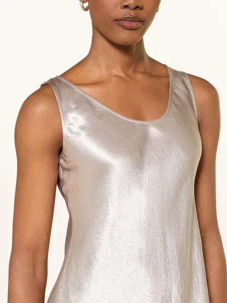 Mm By Max Mara Satinové Šaty Talete stříbrná
