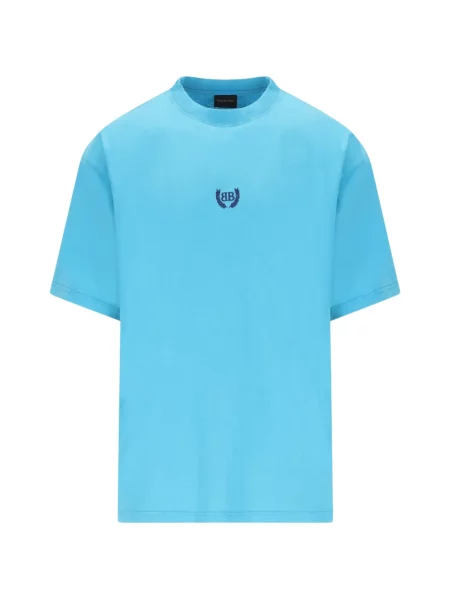 Tricou Balenciaga cu broderie albastru
