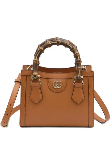 Geantă shopper Gucci din bambus maro