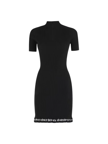 Sukienka Alexander Wang z logo czarna