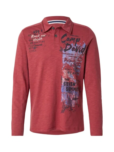 CAMP DAVID Póló világoskék / vörösáfonya fekete