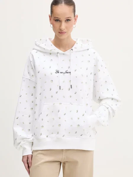 Guess Jeans hanorac cu glugă de damă din alb