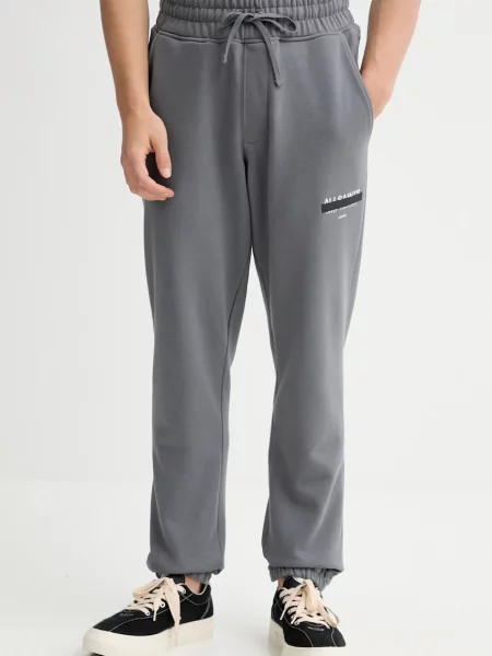 AllSaints hanorac de cu glugă cu imprimeu gri