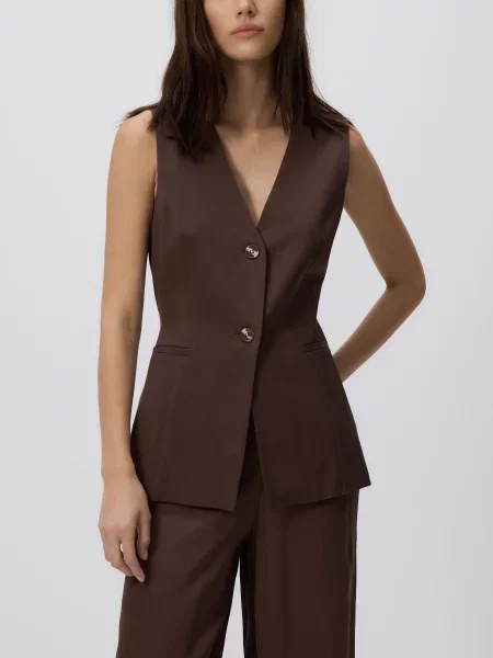 Длинный жилет Reserved коричневый