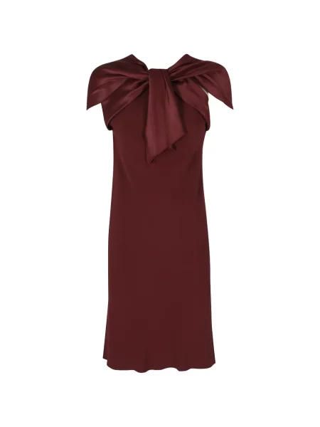Rochie midi Alberta Ferretti cu funde din satin roșu