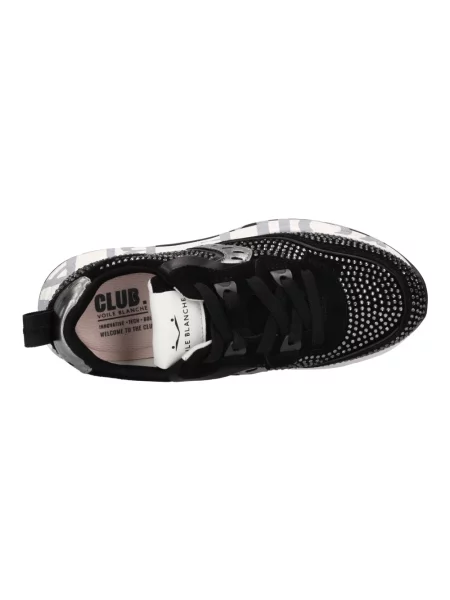 Sneakersy Voile Blanche skórzane z dżetami czarne
