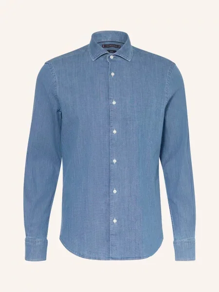 Tommy Hilfiger Džínová Košile Slim Fit tmavě modrá