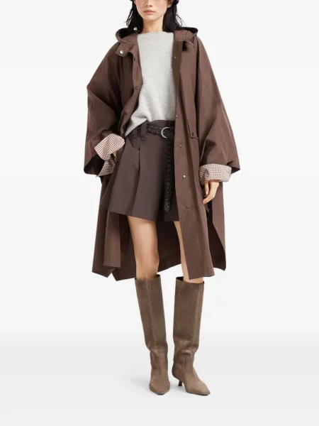 Pantaloni scurți Brunello Cucinelli plisate maro