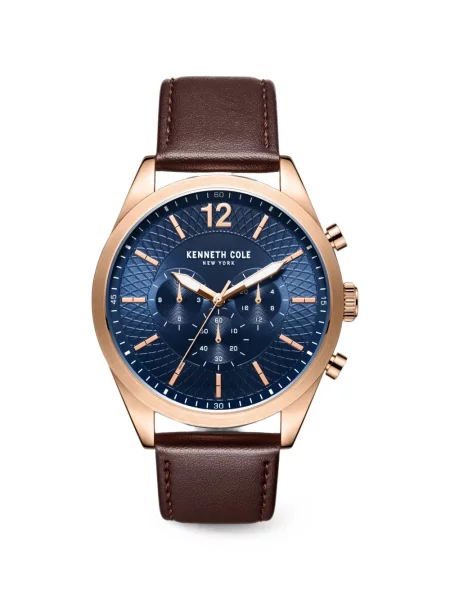 Ceas Kenneth Cole din piele albastru