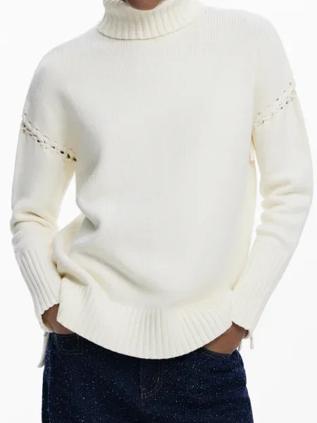 Desigual Bluză cu gât Vantaa alb