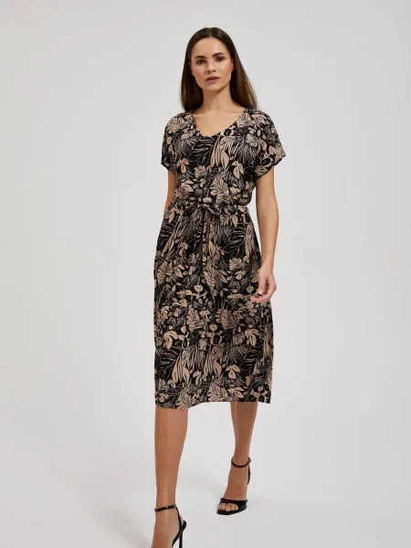 Rochie Moodo cu model floral de costum negru