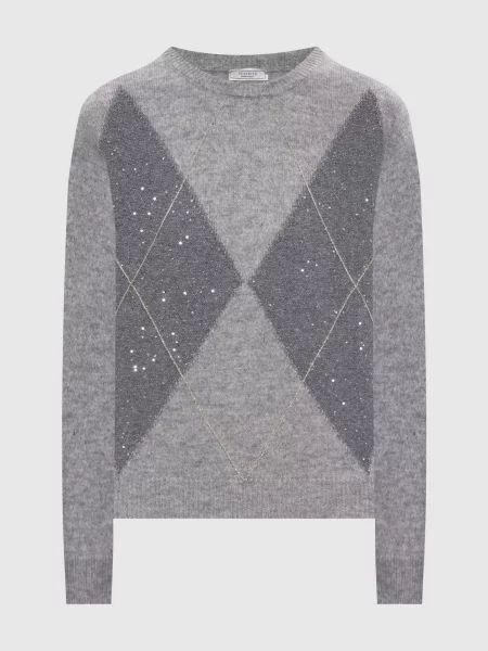 Джемпер з вовни шовку і кашеміру з паєтками Peserico сірий