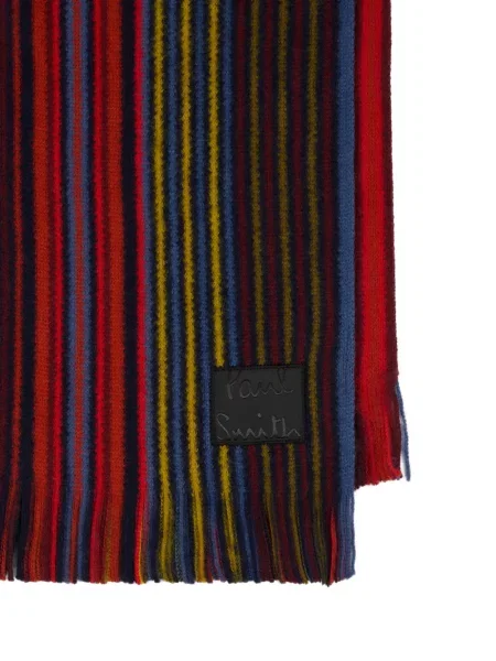 Fular Paul Smith de lână cu dungi roșu