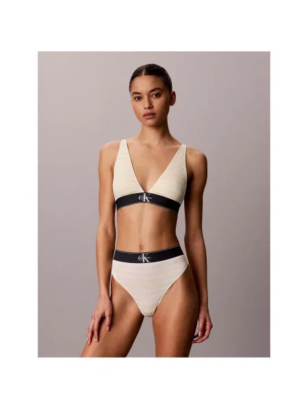 Trojuholníková podprsenka Calvin Klein Jeans béžová