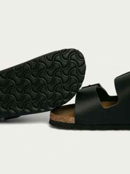 Birkenstock Bőr papucs Arizona fekete