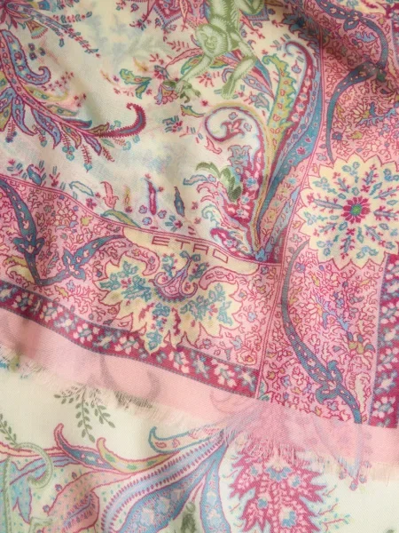 Fular Etro cu model paisley roz