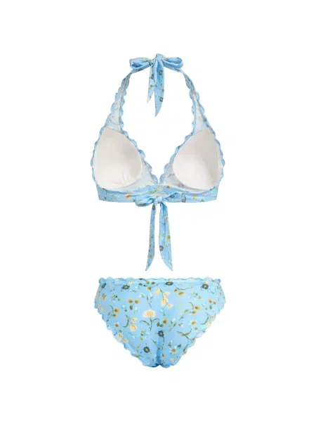 Bikini Seafolly cu model floral cu imagine albastru