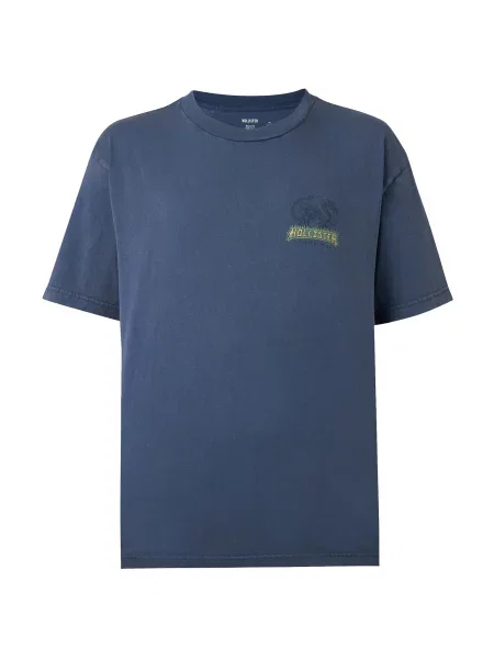 HOLLISTER Tricou bleumarin / indigo verde galben