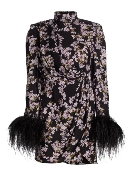 Mała sukienka mini Bronx And Banco w kwiatki garniturowa czarna