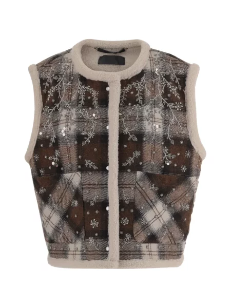 Vestă Stella Mccartney cu model floral maro