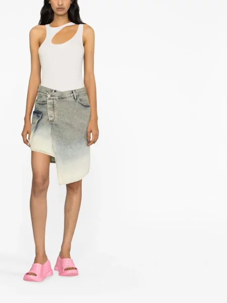 Asimetriškas džinsinis sijonas Off-white balta