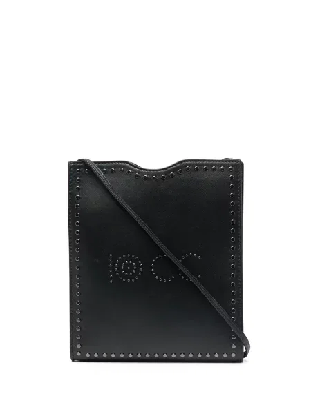 Torebka skórzana 10 Corso Como skórzana z ćwiekami czarna