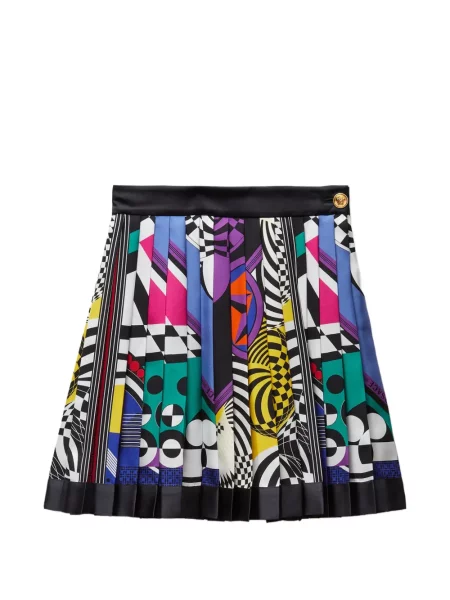 Fusta mini Versace de mătase negru